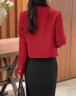 NK301 短款圓領粗呢夾克