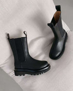 NK407 真皮彈力中筒靴