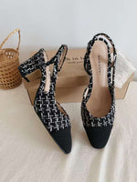 NK409 小香拼色高跟鞋