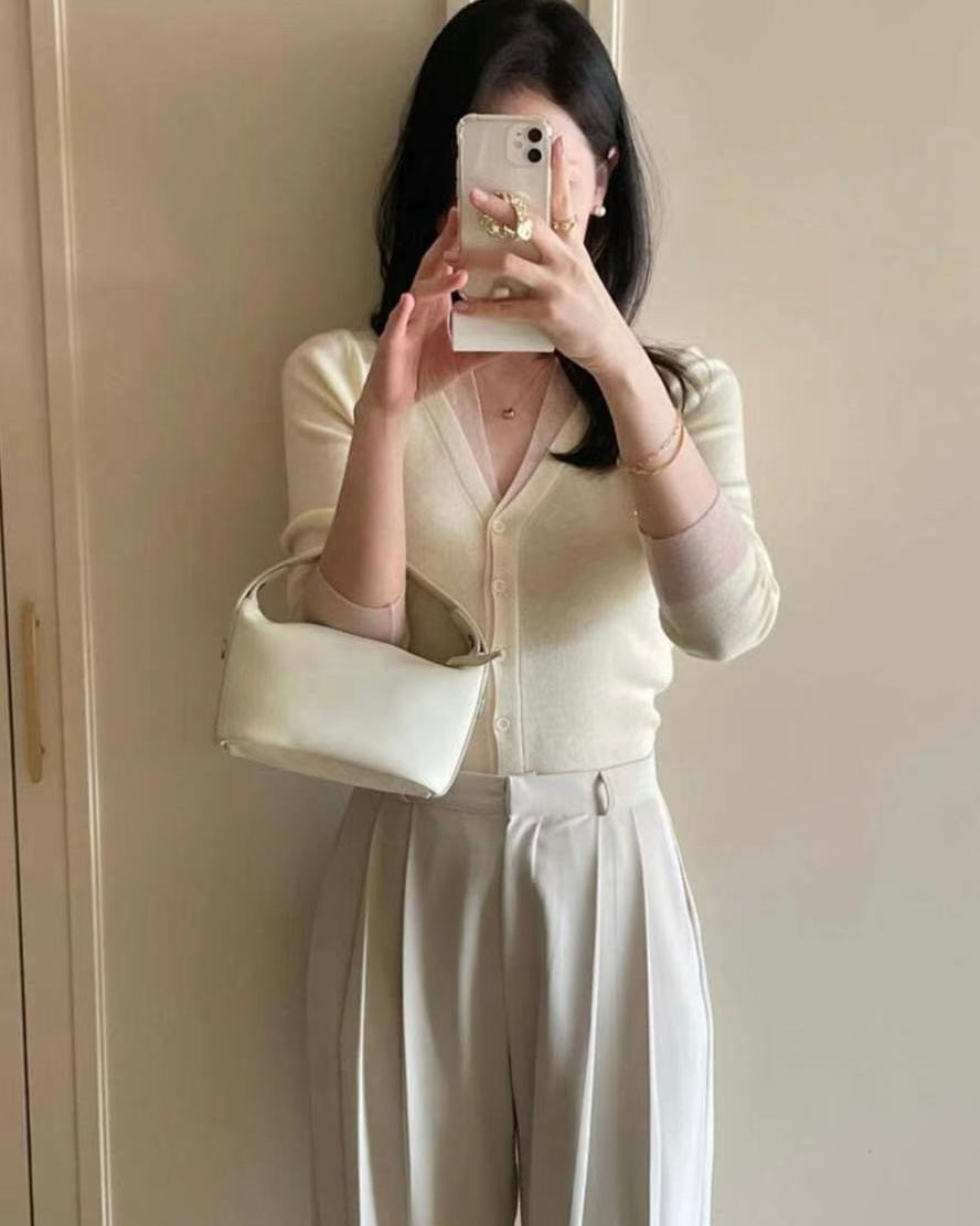 NH987 假兩件針織上衣