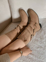 NK406 皮帶扣圓頭騎士靴