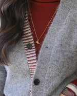 NK275 羊毛混紡拼色針織外套