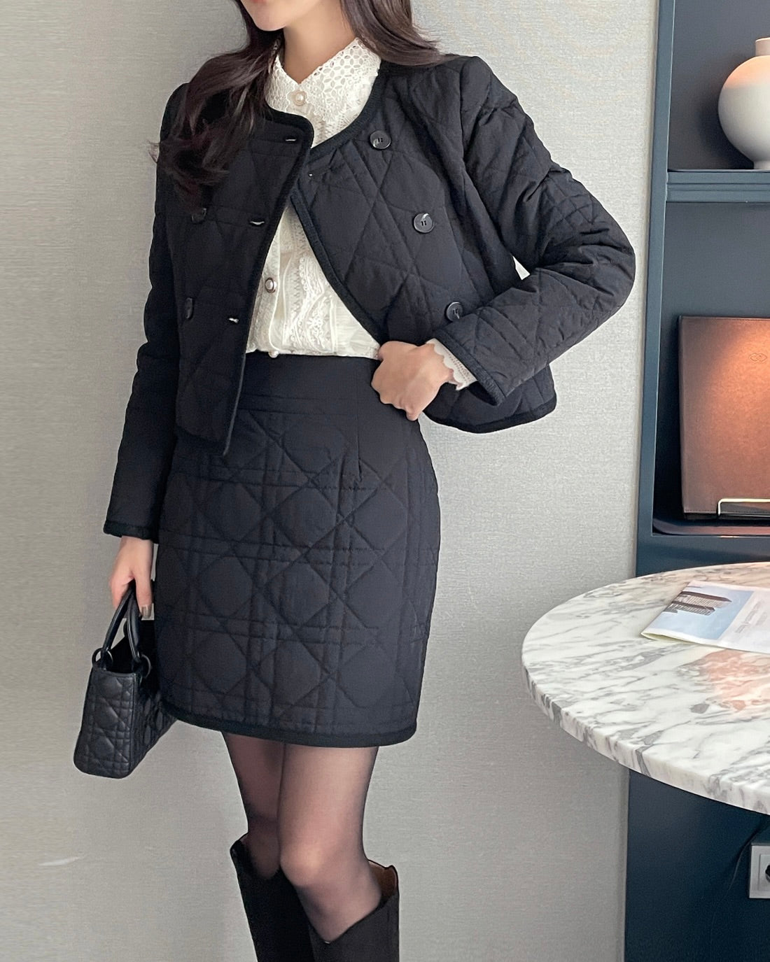 NK447 夾棉羽絨套裝