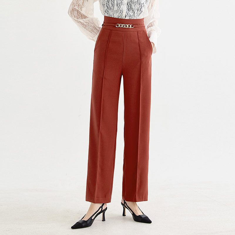 NH632 chain waist button trousers