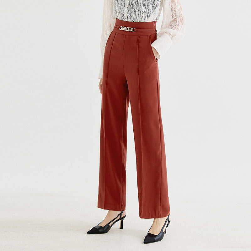 NH632 chain waist button trousers