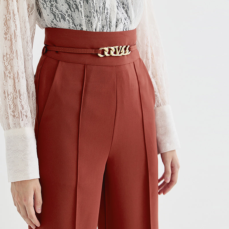 NH632 chain waist button trousers