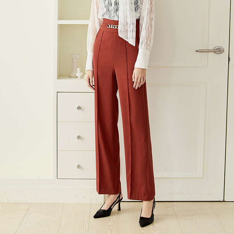 NH632 chain waist button trousers
