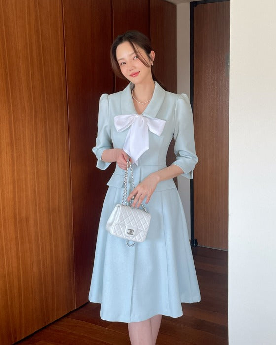 NK014 蝴蝶結修身連身裙