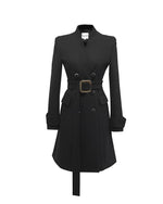 NK299 修腰雙扣大衣(附腰帶)