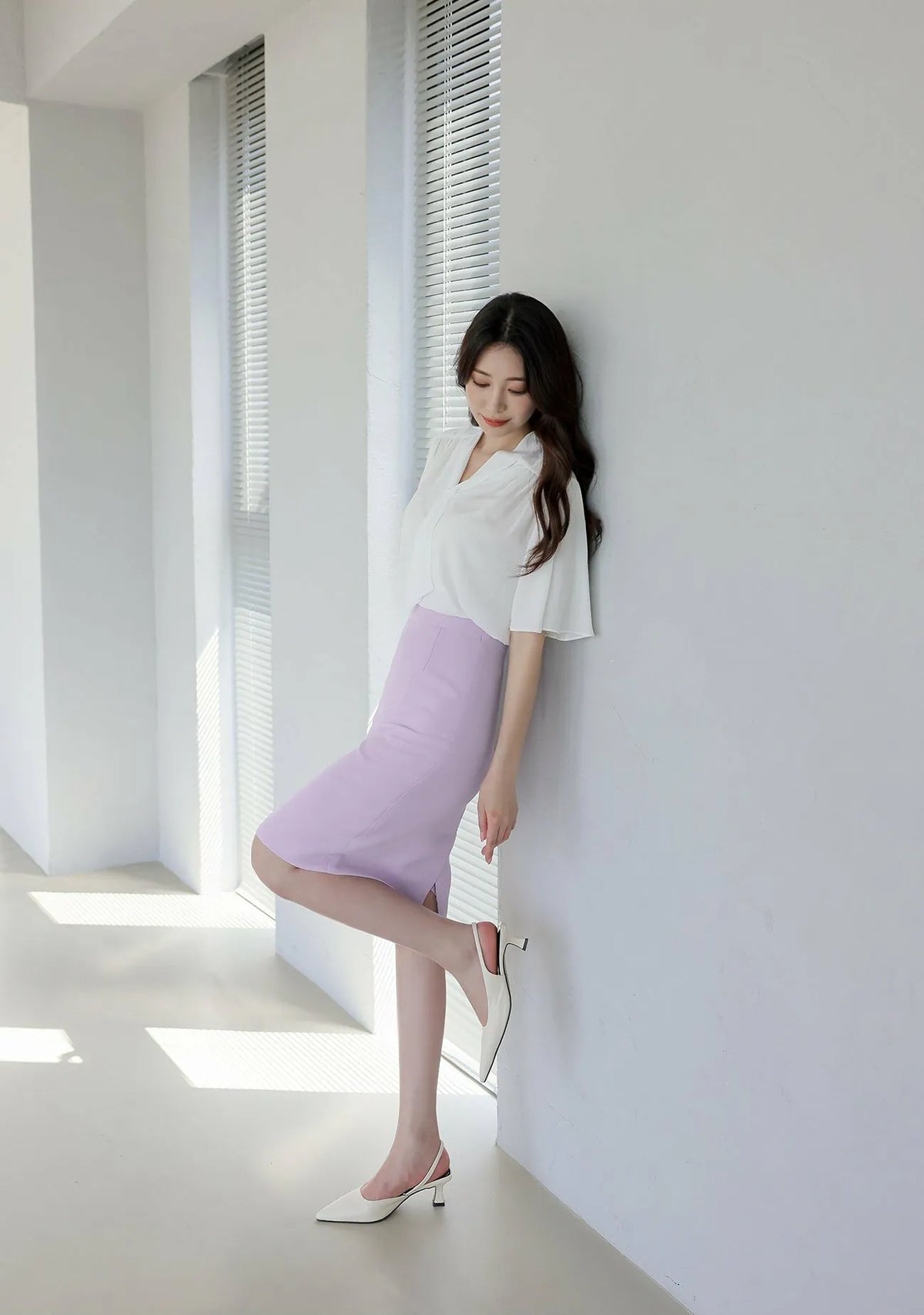 NH159 soft color double layer ruffle blazer