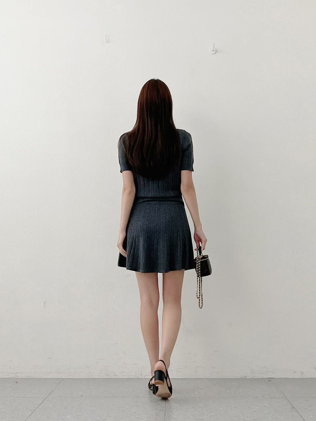 NK237 針織通花短裙套裝