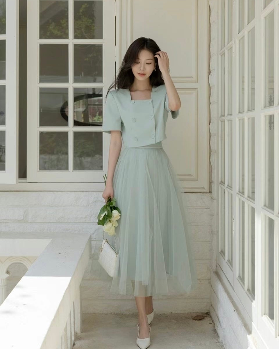 NK074 方領沙裙套裝 (可分開購買)