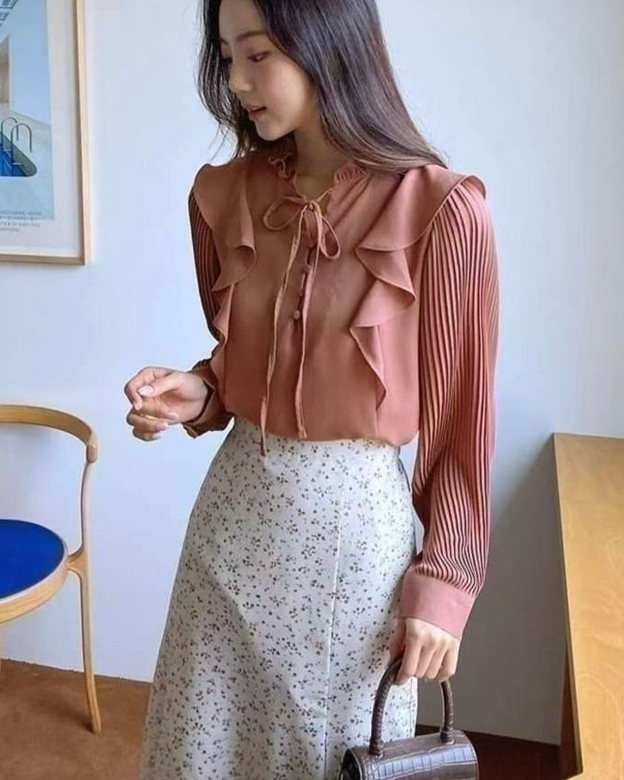 NK298 皺褶壓紋上衣