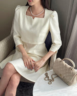 NK234S 方領中袖連身裙