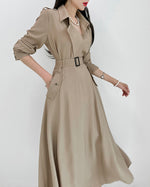 NK241 風衣襯衫長裙套裝