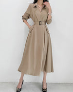 NK241 風衣襯衫長裙套裝