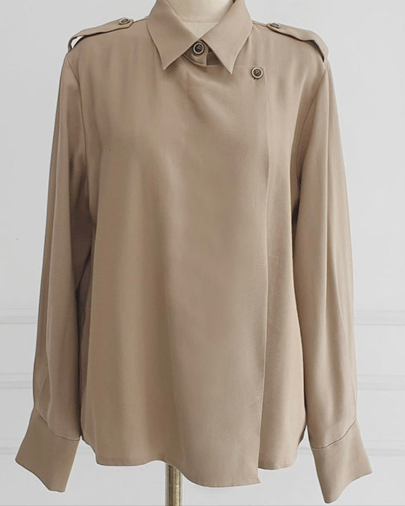 NK241 風衣襯衫長裙套裝