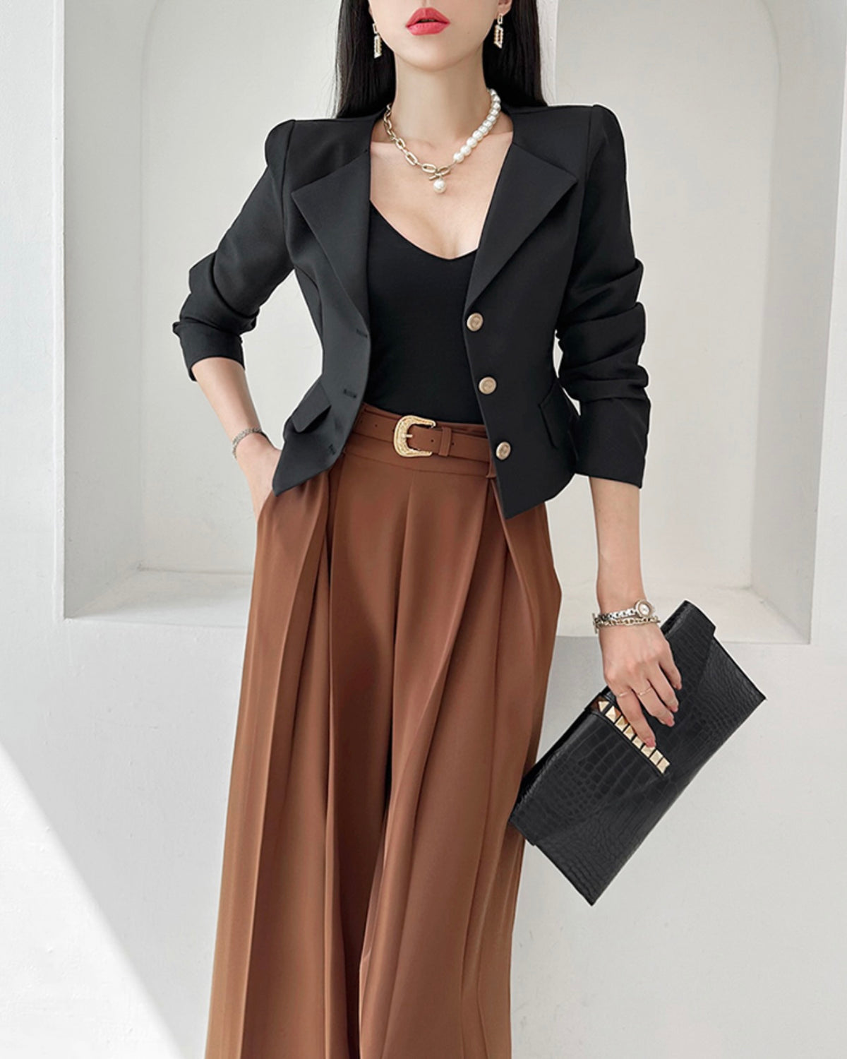 NK259 西裝收腰短外套