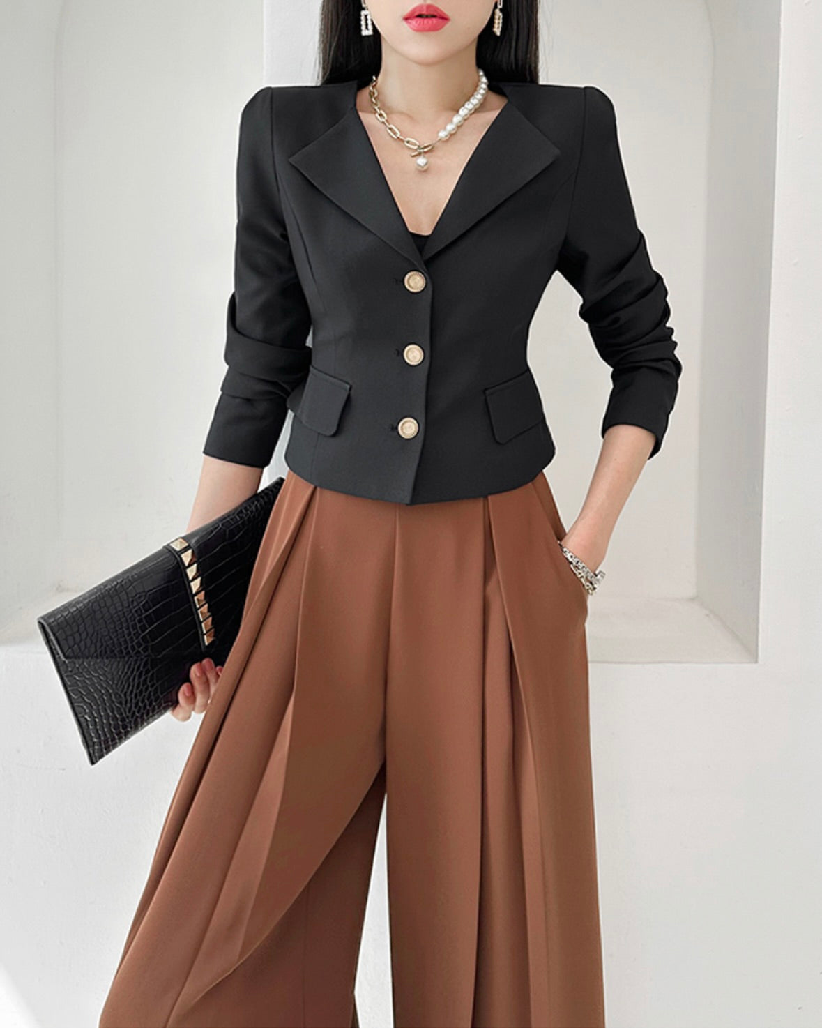 NK259 西裝收腰短外套