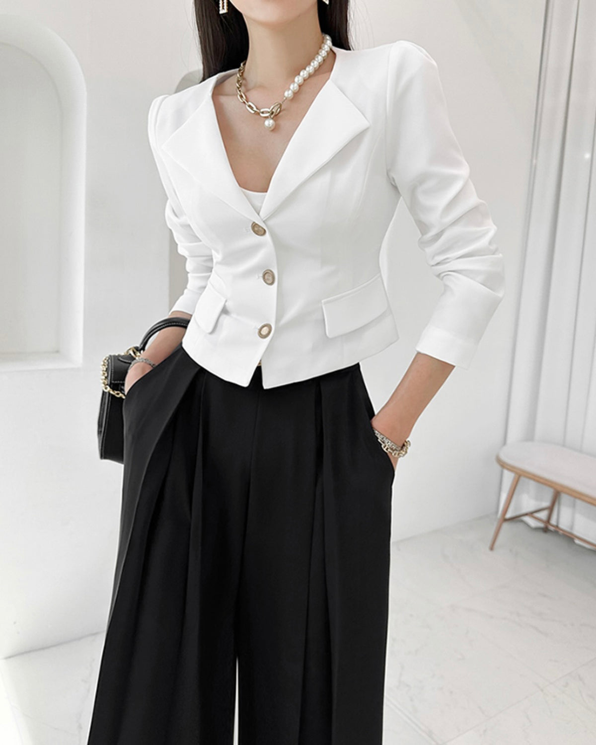 NK259 西裝收腰短外套