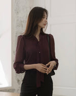 NK273 薄紗拼接襯衫