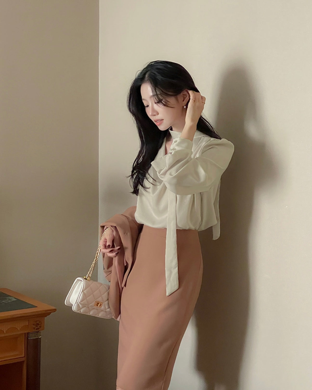 NK274 絲絨堆領襯衫