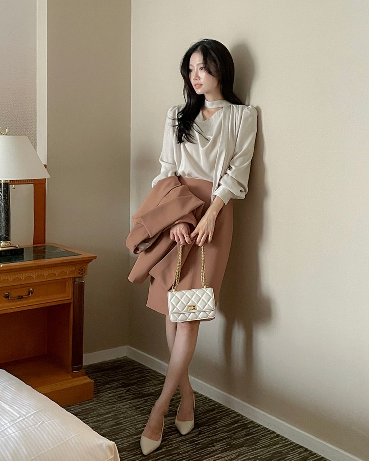 NK274 絲絨堆領襯衫