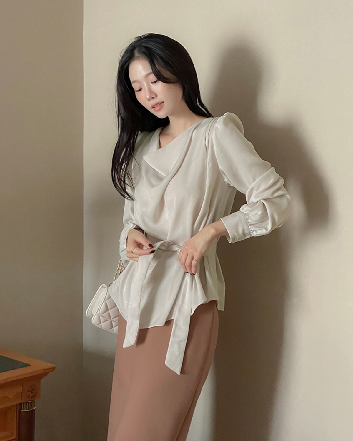 NK274 絲絨堆領襯衫