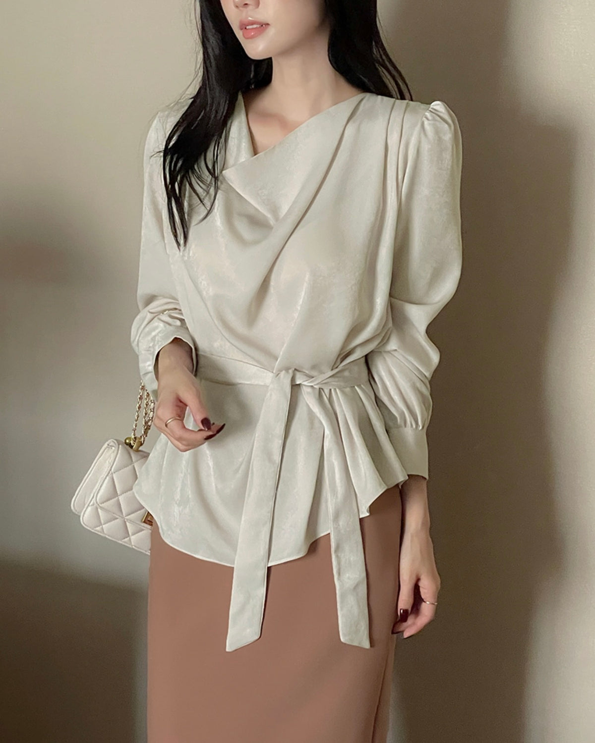 NK274 絲絨堆領襯衫