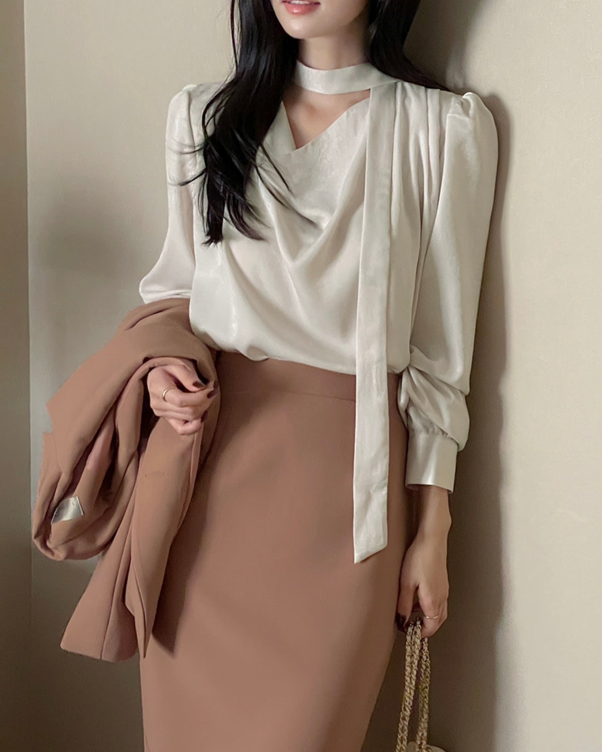 NK274 絲絨堆領襯衫