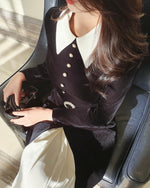 NK300 絲絨珍珠連身裙