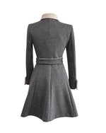 NK358 拼色修身A字大衣