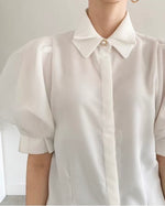 NH998B 特色衣領燈籠袖上衣