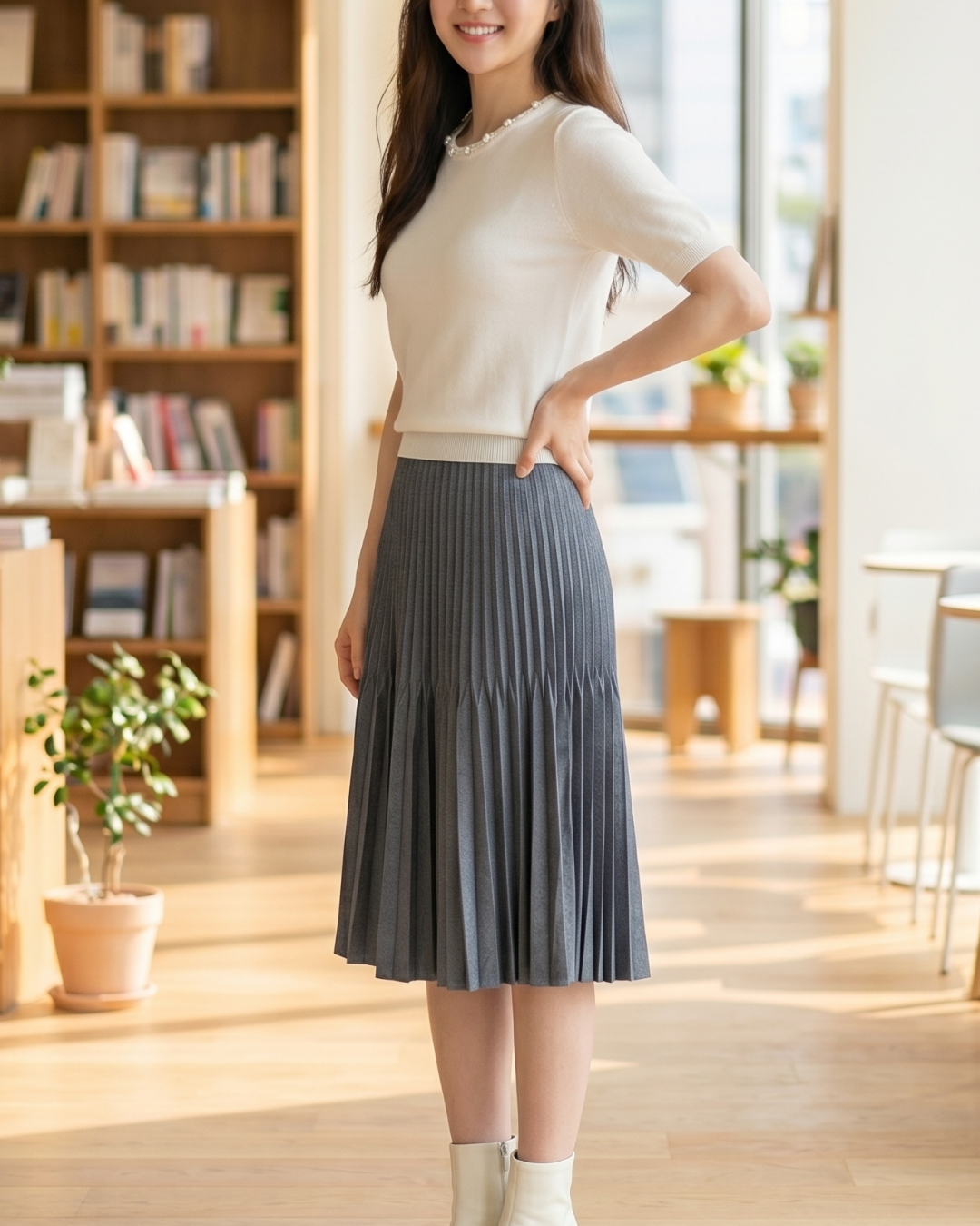 NK490 幼橡筋頭百褶裙