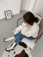 NK407 真皮彈力中筒靴