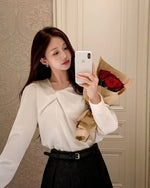 NK267 褶皺絲綢上衣