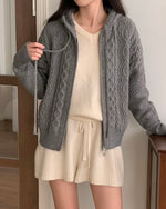 NK364 針織拉鍊連帽外套