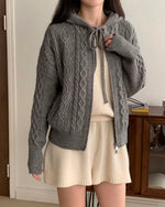 NK364 針織拉鍊連帽外套