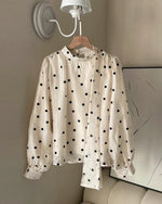 NH899 小波點蝴蝶結上衣