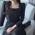 NH971 蝴蝶結假兩件連身裙