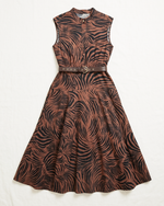 NK496 斑馬紋背心連身裙(連腰帶)