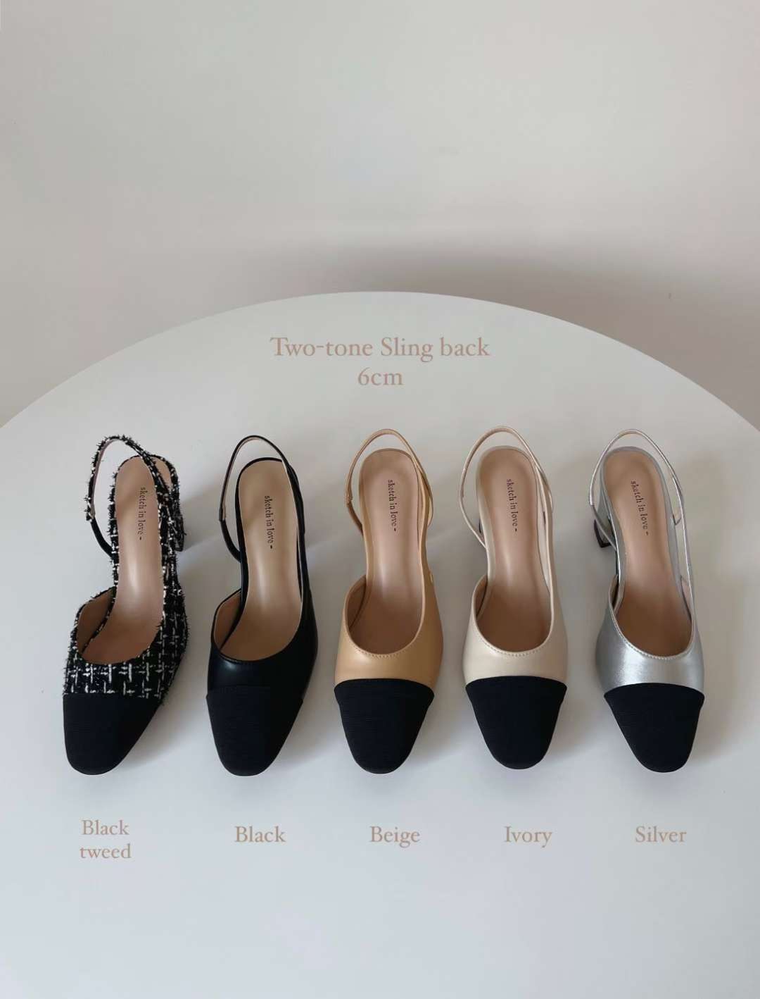 NK409 小香拼色高跟鞋