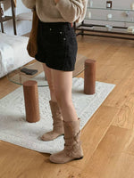 NK406 皮帶扣圓頭騎士靴