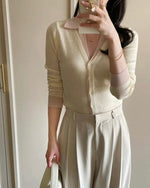 NH987 假兩件針織上衣