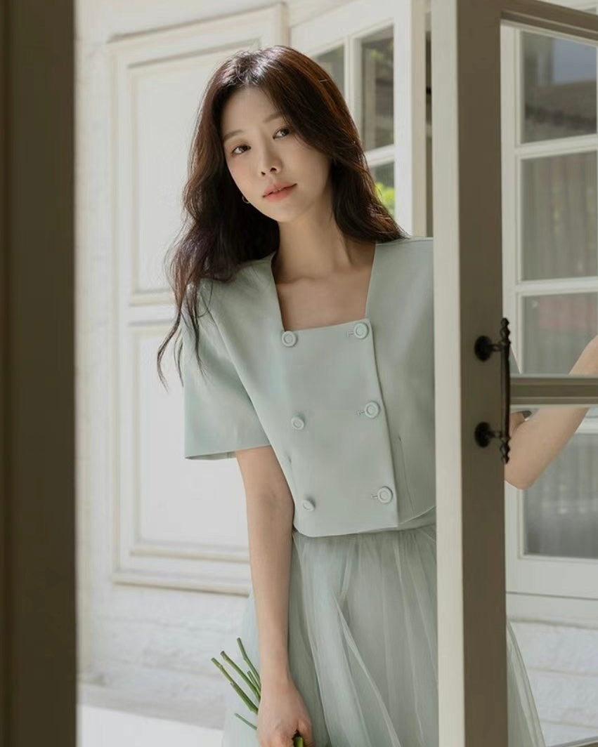 NK074 方領沙裙套裝 (可分開購買)