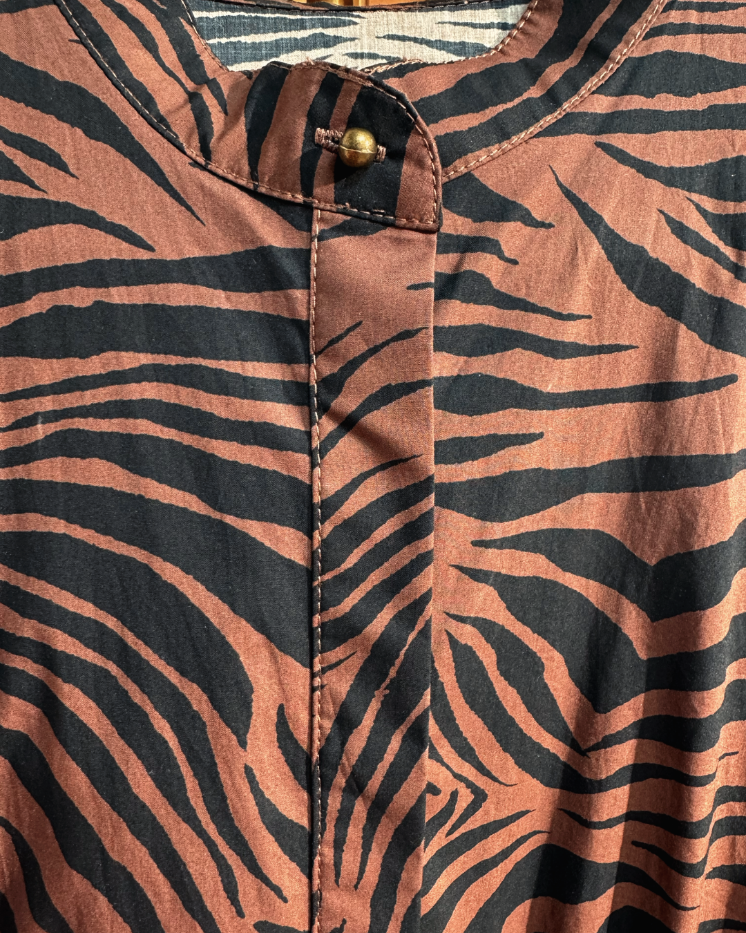 NK496 斑馬紋背心連身裙(連腰帶)