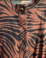 NK496 斑馬紋背心連身裙(連腰帶)