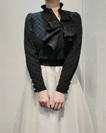 NK248 蝴蝶結領格紋襯衫