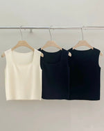 NK088 方領冰絲針織上衣