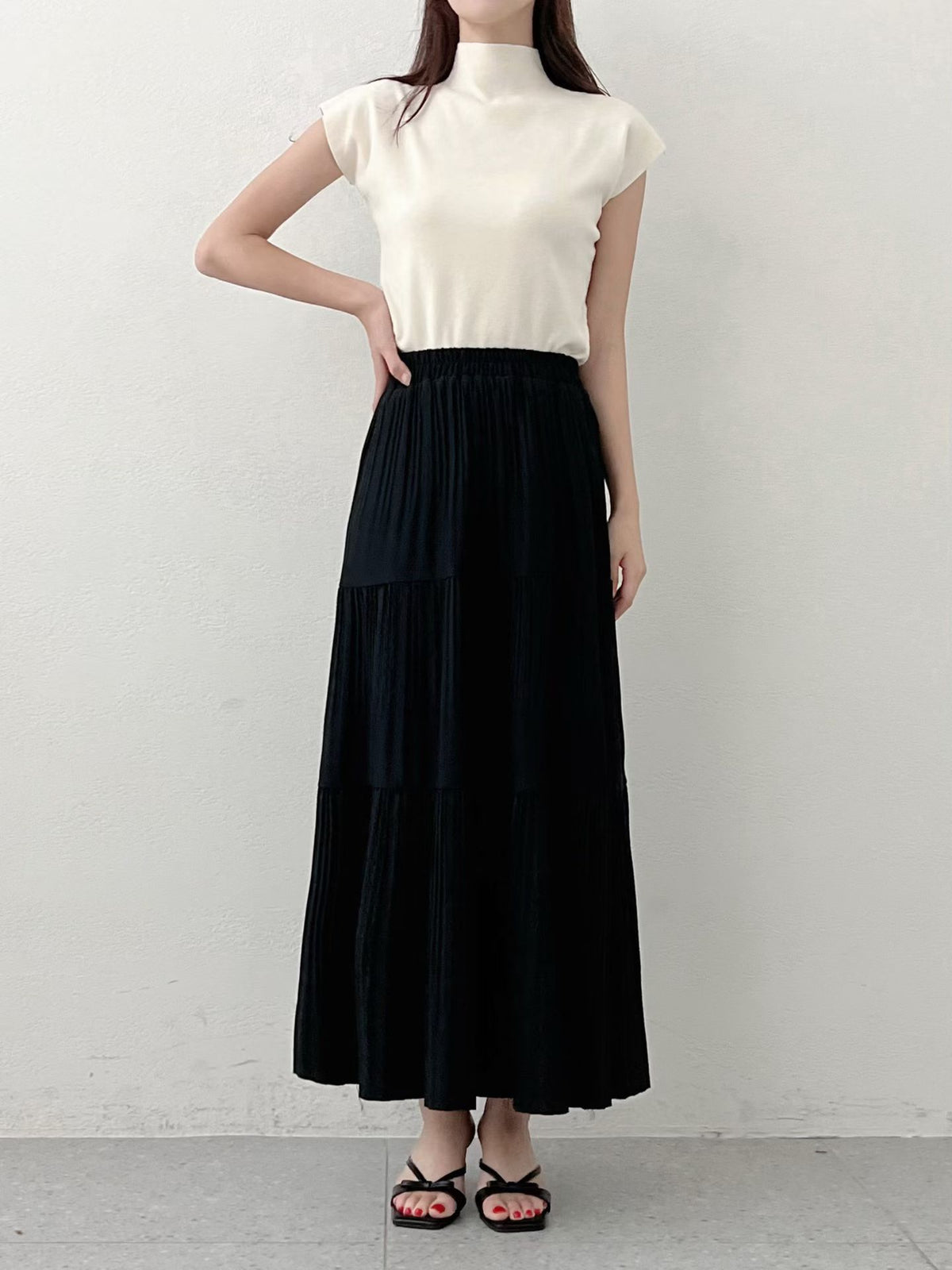 NK242 風琴褶疊層次長裙